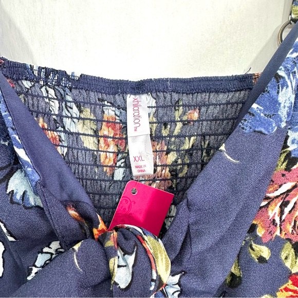 Xhilaration Women’s Sky Navy Floral Sleeveless Front Cut-Out Dress - NWT - Picture 6 of 9